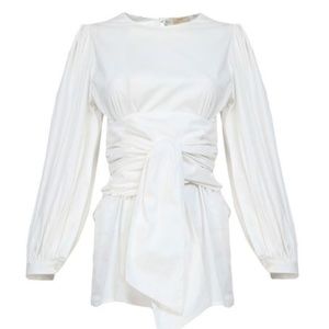 Tebaya Tie Sash Blouse - White